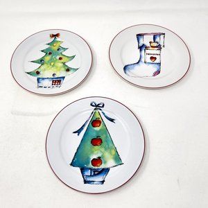 Rosanna Blue Jeans Christmas Holiday Salad Dessert Plates 8"